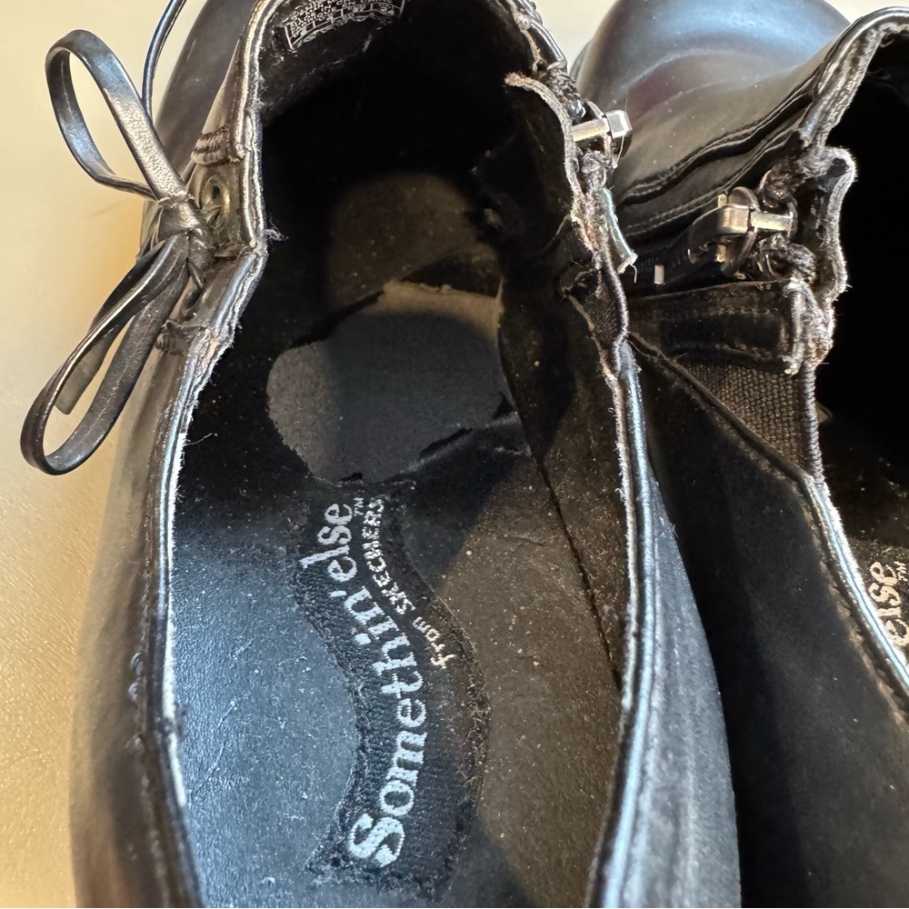 Skechers Somethin' Else chunky Block Heel Booties Black 90s Y2K Size 5 S2 - Picture 8 of 10